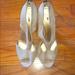 J. Crew Shoes | J Crew Suede Off White Cut Out Heels | Color: Cream/Gray | Size: 8