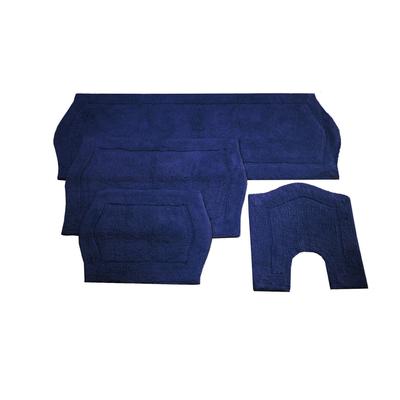 Waterford 4-Pc. Bath Rug Set Blue by Home Weavers Inc in Navy (Size 4 RUG SET)