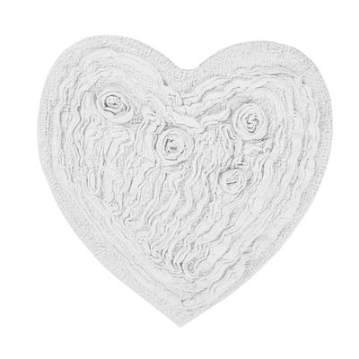 Bellflower Heart Bath Rug by Home Weavers Inc in White