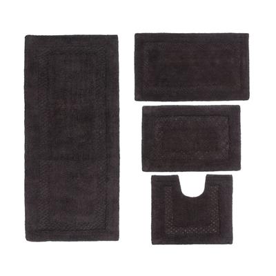 Classy 3-Pc. Bath Mat Set by Home Weavers Inc in Grey (Size 4 RUG SET)