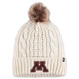 Women's '47 White Minnesota Golden Gophers Logo Cuffed Knit Hat with Pom