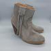 Anthropologie Shoes | Howsty Marci Fringe Suede Ankle Boot | Color: Gray | Size: 6