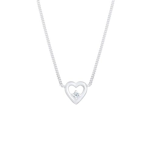 Elli DIAMONDS - Herz Liebe Love Diamant (0.03 ct.) 925 Silber Ketten 1 ct Damen