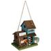 Highland Dunes Mcgrath Bait and Tackle 9 in x 9 in x 6.5 in Birdhouse Wood in Brown | 9 H x 9 W x 6.25 D in | Wayfair