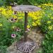 Rosalind Wheeler Easter Compton Sunflower Birdbath Metal | 34 H x 19 W x 19 D in | Wayfair DD05F83C396342CDA2E177CD37C2904E