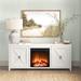 Beachcrest Home™ Zader TV Stand for TVs up to 65" w/ Electric Fireplace Included Wood in White | 24 H in | Wayfair A52443C4C61E4DD3A1FFFB159A620B58