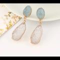 Anthropologie Jewelry | Anthropologie Druzy Drop Earrings. | Color: Blue/Gold | Size: Os