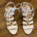 Coach Shoes | Coach Strappy Block Heels | Color: Brown/White | Size: 8