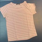 Brandy Melville Tops | Light Pink And White Striped Brandy Melville Shirt | Color: Pink/White | Size: Juniors Os