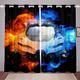 Sports Car Curtains Yin Yang Race Car Curtains for Bedroom Living Room for Kids Boys Girls Men Extreme Sports Theme Windows Drapes Cool Speed Racing Car Room Decoration,W66*L72