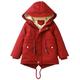 Happy Cherry Kid's Autumn Winter Zipper Coats Thickened Jackets Girls Boys Warm Hooded Coats Wine Red 6 Years