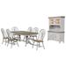 Sunset Trading Country Grove 8 Piece Double Pedestal Extendable Dining Table Set With Lighted China Cabinet In Distressed Gray and Brown Wood - Sunset Trading DLU-CG4296-124SGOBH8