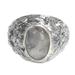 Lion's Charisma,'Men's Sterling Silver and Rainbow Moonstone Ring'