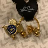 Disney Accessories | Disneyland 50 Year Anniversary Keychain | Color: Gold | Size: Os