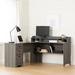 South Shore Versa L-Shape Desk w/ Hutch & Built in Outlets Wood in Gray | 30.25 H x 59.5 W x 67.5 D in | Wayfair 13105