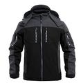 TACVASEN Outdoor Jacket Mens Winter Thermal Coat Fleece Hiking Jackets Waterproof Fishing Jacket with Pockets Skiing Jacket Windproof Camping Jackets Dark Grey