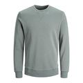 Herren Jack & Jones Basic Sweater | Langarm Sweatshirt Rundhals Pullover | Einfarbiger Jumper JJEBASIC, Farben:Grau-4, Größe Pullover:L