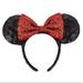 Disney Accessories | Disney Sequin Ear Headband | Color: Black/Red | Size: Os