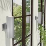 Mercury Row® Edith 2 - Bulb 14.25" H Outdoor Armed Sconce Metal/Steel in Gray | 14.25 H x 5 W x 8 D in | Wayfair WLGN8734 38156553