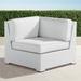 Palermo Corner Chair with Cushions in White Finish - Solid, Quick-Ship, Indigo with Canvas piping - Frontgate