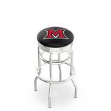 Holland Bar Stool NCAA Bar & Counter Stool Plastic/Acrylic/Leather/Metal/Faux leather in Gray | 30 H x 18 W x 18 D in | Wayfair L7C3C25Mia-OH