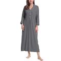 Amorbella Ladies Long Sleeve Cotton Flannel Jersey Knit Warm Nightgown(Grey,Medium)