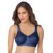 Plus Size Women's Easy Enhancer Lace Wireless Bra by Comfort Choice in Evening Blue (Size 44 D)