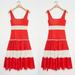 Anthropologie Dresses | Favianne Lace Maxi Dress By Mynah Reynu Taandon | Color: Red/White | Size: 0p