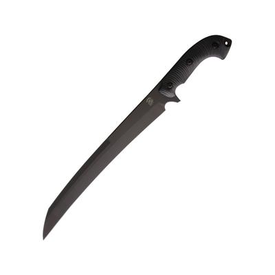 Bastinelli Creations Separateur Knife 18.75in Overall 13in Black Oxide Coated 12C27 Sandvik SS Modified Tanto Blade Black Sculpted G10 Handle Black