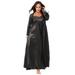 Plus Size Women's The Luxe Satin Long Peignoir Set by Amoureuse in Black (Size M) Pajamas