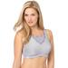 Plus Size Women's No-Bounce Camisole Sport Bra by Glamorise in Soft Grey (Size 44 F)