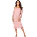 Plus Size Women's Off-The-Shoulder Lace Dress by Roaman's in Soft Blush (Size 30 W)