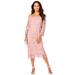 Plus Size Women's Off-The-Shoulder Lace Dress by Roaman's in Soft Blush (Size 16 W)