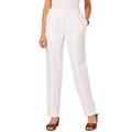 Plus Size Women's Complete Cotton Seamed Jean by Roaman's in White Denim (Size 36 W) 100% Cotton Elastic Waist Denim