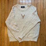 Urban Outfitters Sweaters | Deer Sweater | Color: Cream | Size: Xl
