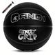 AND1 Street Grip Premium Composite Leather Basketball & Pump- Official Size 7 (29.5”) Streetball, Made for Indoor and Outdoor Basketball Games (Black)