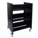 FixtureDisplays Doublesided Metal Book Cart Library Cart 200 Lbs Capacity 30" W x 15.4 D x 44" H Metal in Black | 44 H x 22 W x 20 D in | Wayfair