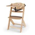 Kinderkraft Wooden Highchair 3 in 1 ENOCK, Multifunctional Baby Chair, Ajustable Heigh and Footrest, Safety Harness, with Detachable Tray, for Children up to 10 Years, Natural