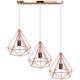 iDEGU E27 Modern Pendant Light Shade Diamond Iron Retro Rose Gold Ceiling Lamp Decoration Lighting for Bedroom Kitchen Living Room (Bar Bracket, 25 cm)