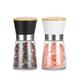 Vucchini Manual Salt and Pepper Grinder Set Bamboo Lid - Adjustable Coarse Salt and Pepper Mills - Refillable Ceramic Burr Kitchen Gift Salt Pepper Shakers Black&White