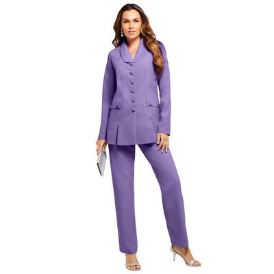 Plus Size Women's Ten-Button Pantsuit by Roaman's in Vintage Lavender (Size 30 W)