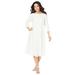 Plus Size Women's Lace Swing Dress by Roaman's in White (Size 34/36)