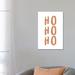 East Urban Home Ho Ho Ho by Orara Studio - Textual Art Print Canvas in Brown/Green | 26 H x 18 W x 1.5 D in | Wayfair