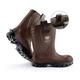 Men Safety Wellington Rigger Boots: Steel Toe Cap, Half-Height, Midsole Protection, Pull on Loops, Kick Off spur, Waterproof, SRC Sole, Dry and Warm feet, Inner Lining, Brown, Size 7 Mens Size