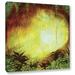 Millwood Pines 'Heavenly Forest' - Painting Print on Canvas in Green/Red/Yellow | 18 H x 18 W x 2 D in | Wayfair 5B130641DEB1411EA43349AC065636A3