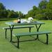 Arlmont & Co. Huddersfield Rectangular 4 - Person 27.5" Long Outdoor Picnic Table Plastic in Green | 28 H x 27.5 W x 57 D in | Wayfair