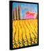 Fleur De Lis Living 'Cryress & Sunflowers at Vall De Lot' - Floater Frame Painting Print on Canvas in White | 48 H x 36 W x 2 D in | Wayfair