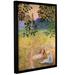 Fleur De Lis Living 'Eve in the Meadow of Giverny' - Floater Frame Painting Print on Canvas in Green/Yellow | 18 H x 14 W x 2 D in | Wayfair