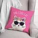 Isabelle & Max™ Phillipston Cool Cat Square Pillow Cover & Insert Polyester/Polyfill blend | 18 H x 18 W x 1.5 D in | Wayfair