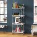 Steelside™ Ember 4-shelf Etagere Bookcase in Gray/White | 67.5 H x 26.25 W x 14 D in | Wayfair 1276B7D39B8C409DB79950E104813346